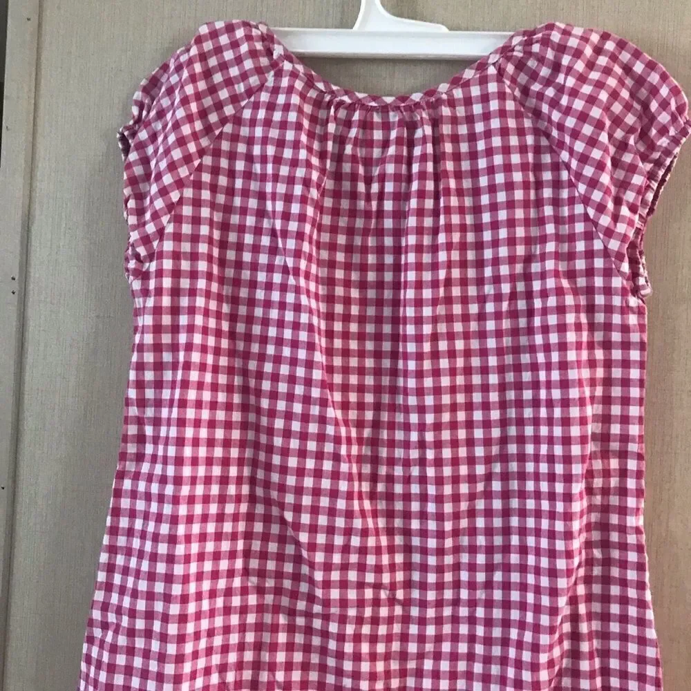Uniqlo Girls Size 11 Pink White Checkered Dress